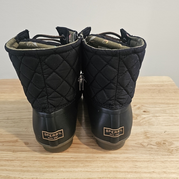 Sperry Black Quilted Salt Water Duck Boots - Picture 4 of 7